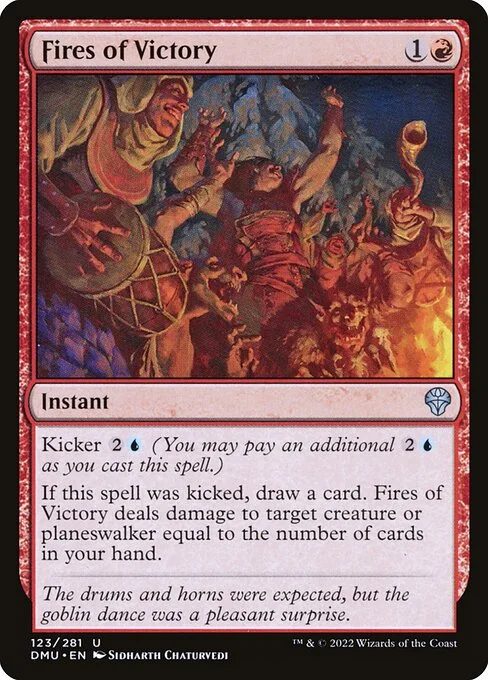 Fires of Victory, carta Magic di tipo Instant illustrata da Sidharth Chaturvedi