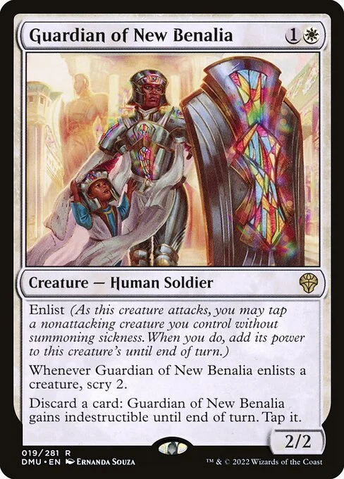 Guardian of New Benalia, carta Magic di tipo Creature — Human Soldier illustrata da Ernanda Souza