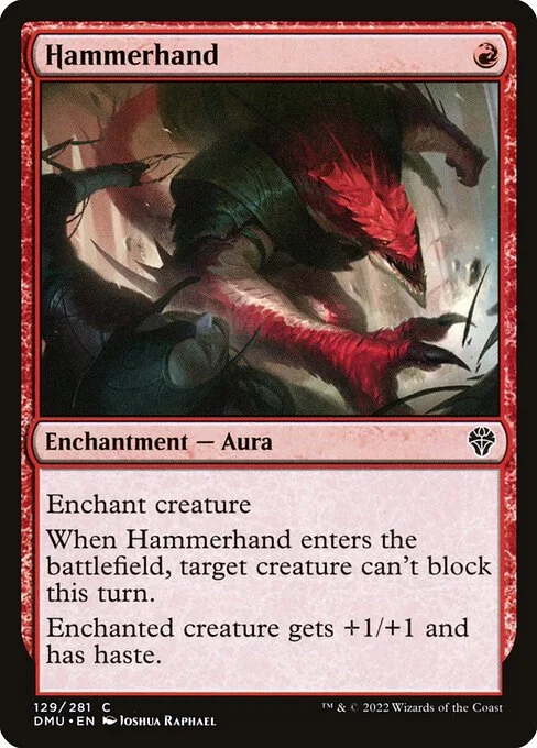 Hammerhand, carta Magic di tipo Enchantment — Aura illustrata da Joshua Raphael