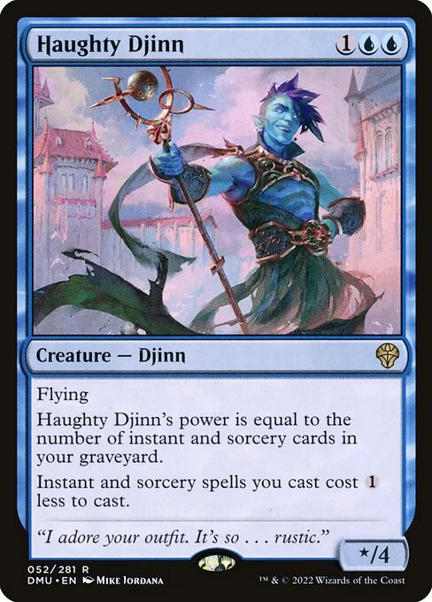 Haughty Djinn, carta Magic di tipo Creature — Djinn illustrata da Mike Jordana