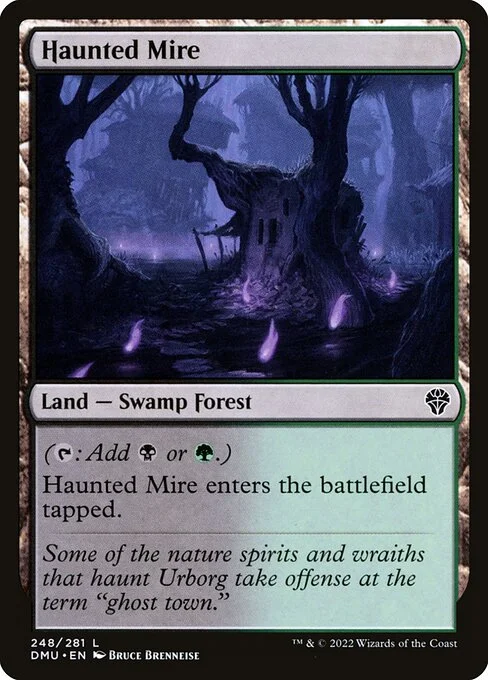 Haunted Mire, carta Magic di tipo Land — Swamp Forest illustrata da Bruce Brenneise