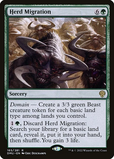 Herd Migration, carta Magic di tipo Sorcery illustrata da Eric Deschamps