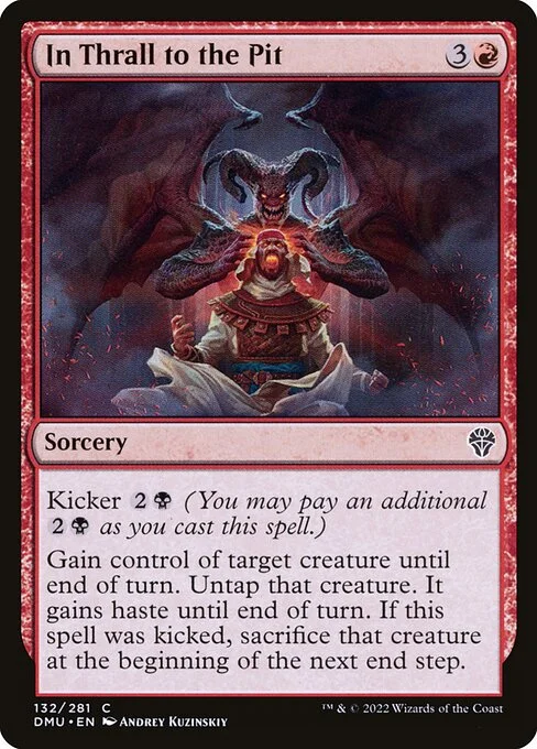 In Thrall to the Pit, carta Magic di tipo Sorcery illustrata da Andrey Kuzinskiy