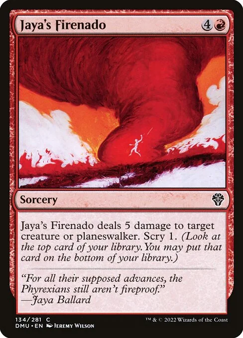 Jaya's Firenado, carta Magic di tipo Sorcery illustrata da Jeremy Wilson
