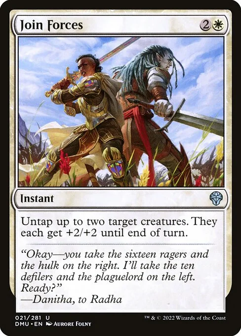 Join Forces, carta Magic di tipo Instant illustrata da Aurore Folny