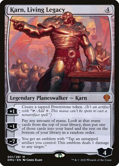 Karn, Living Legacy, carta Magic di tipo Legendary Planeswalker — Karn illustrata da Chris Rahn