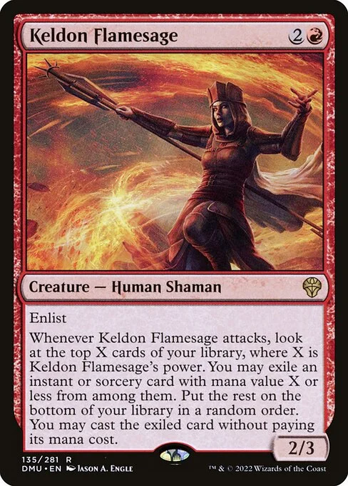 Keldon Flamesage, carta Magic di tipo Creature — Human Shaman illustrata da Jason A. Engle