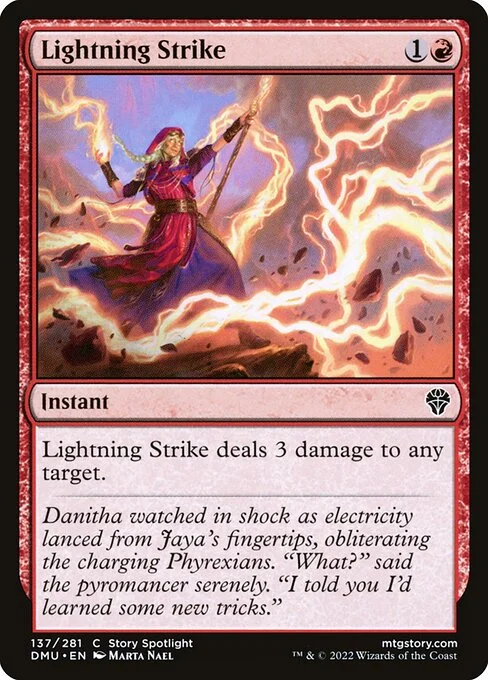 Lightning Strike, carta Magic di tipo Instant illustrata da Marta Nael