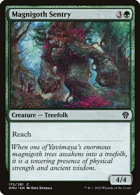 Magnigoth Sentry, carta Magic di tipo Creature — Treefolk illustrata da Dave Kendall