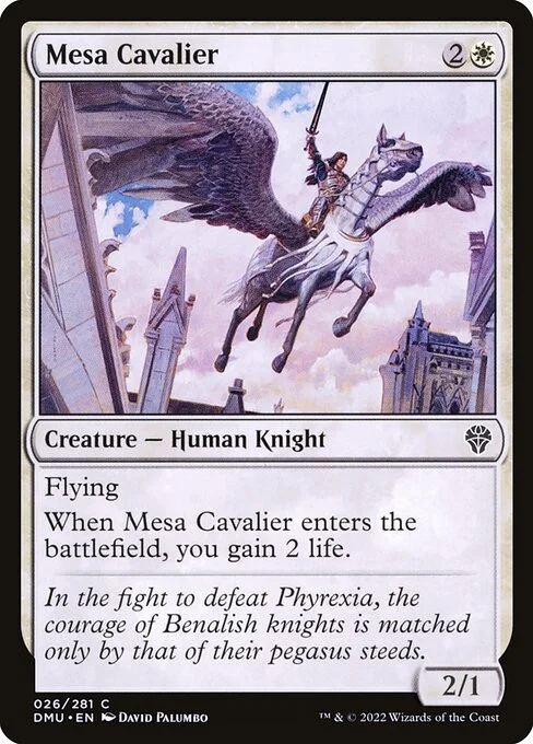 Mesa Cavalier, carta Magic di tipo Creature — Human Knight illustrata da David Palumbo