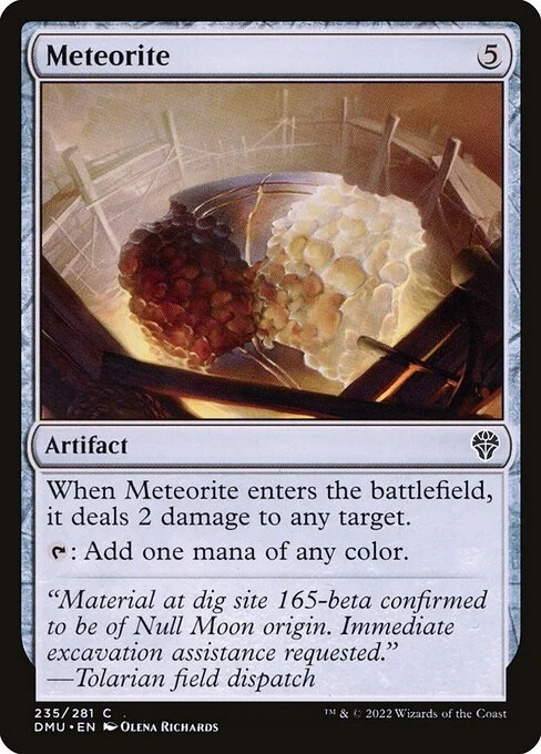 Meteorite, carta Magic di tipo Artifact illustrata da Olena Richards