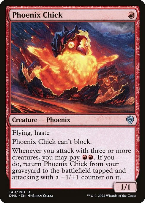 Phoenix Chick, carta Magic di tipo Creature — Phoenix illustrata da Brian Valeza
