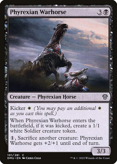 Phyrexian Warhorse, carta Magic di tipo Creature — Phyrexian Horse illustrata da Chris Cold