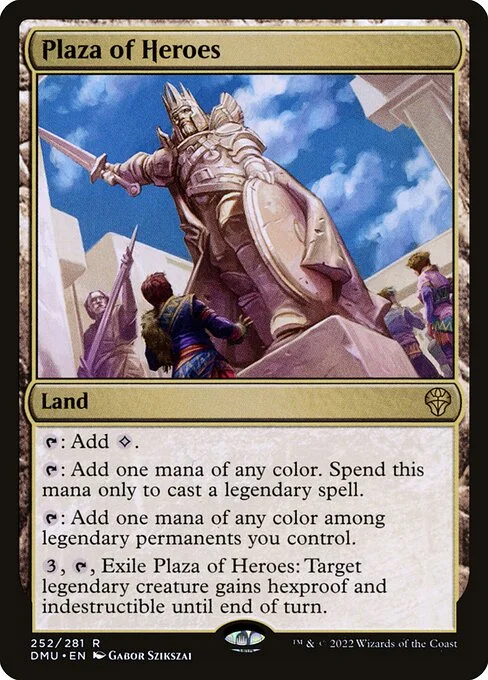 Plaza of Heroes, carta Magic di tipo Land illustrata da Gabor Szikszai