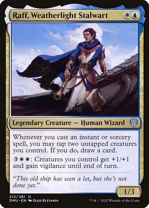 Raff, Weatherlight Stalwart, carta Magic di tipo Legendary Creature — Human Wizard illustrata da Eelis Kyttanen