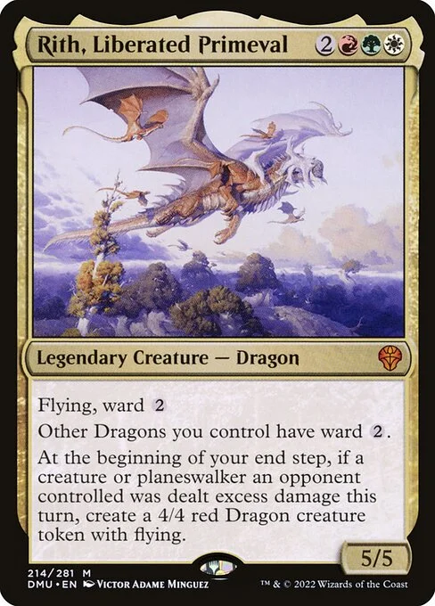 Rith, Liberated Primeval, carta Magic di tipo Legendary Creature — Dragon illustrata da Victor Adame Minguez