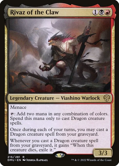 Rivaz of the Claw, carta Magic di tipo Legendary Creature — Lizard Warlock illustrata da Joshua Raphael