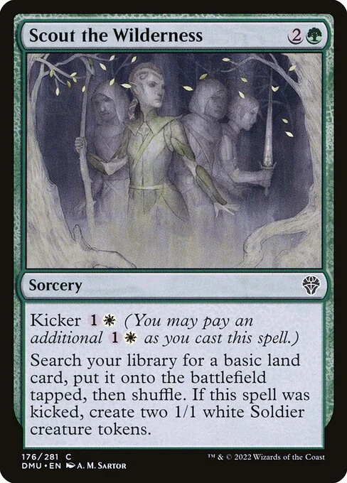 Scout the Wilderness, carta Magic di tipo Sorcery illustrata da A. M. Sartor