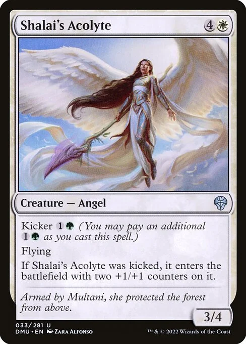 Shalai's Acolyte, carta Magic di tipo Creature — Angel illustrata da Zara Alfonso
