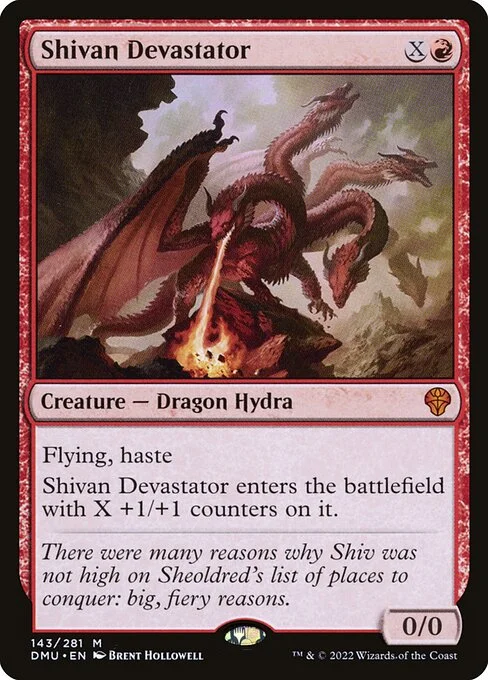 Shivan Devastator, carta Magic di tipo Creature — Dragon Hydra illustrata da Brent Hollowell