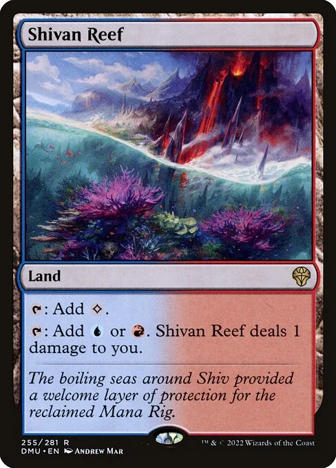 Shivan Reef, carta Magic di tipo Land illustrata da Andrew Mar