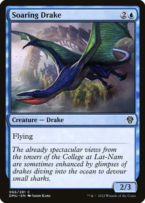 Soaring Drake, carta Magic di tipo Creature — Drake illustrata da Jason Kang
