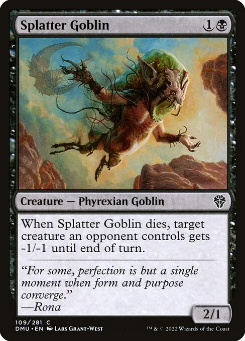 Splatter Goblin, carta Magic di tipo Creature — Phyrexian Goblin illustrata da Lars Grant-West