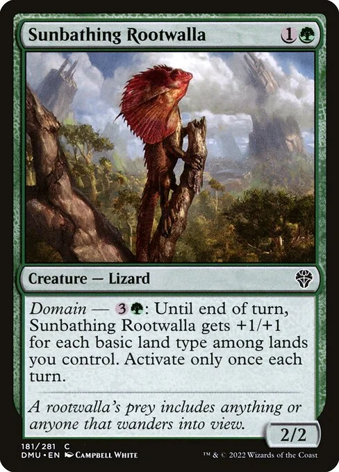 Sunbathing Rootwalla, carta Magic di tipo Creature — Lizard illustrata da Campbell White