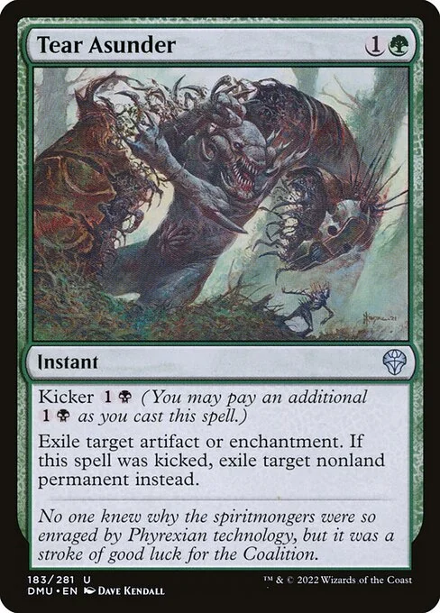 Tear Asunder, carta Magic di tipo Instant illustrata da Dave Kendall