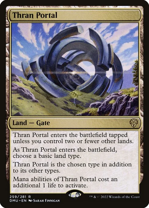 Thran Portal, carta Magic di tipo Land — Gate illustrata da Sarah Finnigan