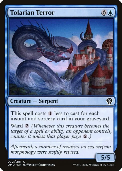 Tolarian Terror, carta Magic di tipo Creature — Serpent illustrata da Vincent Christiaens
