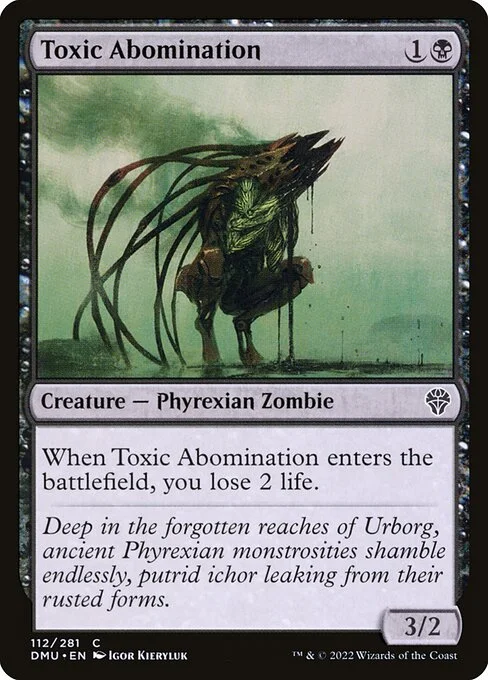 Toxic Abomination, carta Magic di tipo Creature — Phyrexian Zombie illustrata da Igor Kieryluk