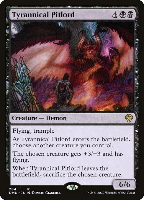Tyrannical Pitlord, carta Magic di tipo Creature — Demon illustrata da Donato Giancola