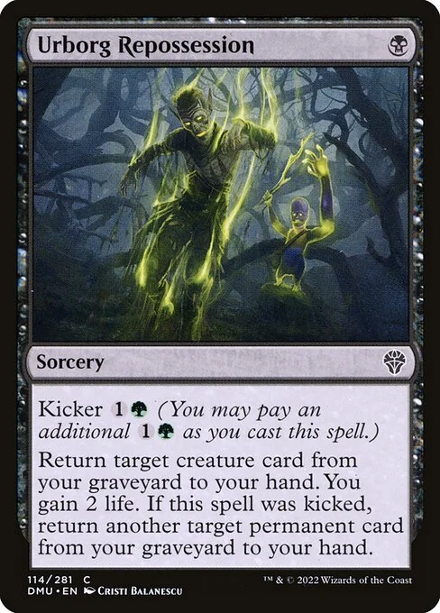 Urborg Repossession, carta Magic di tipo Sorcery illustrata da Cristi Balanescu