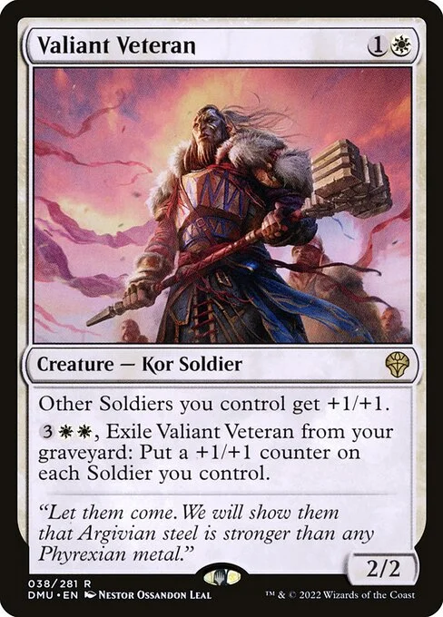 Valiant Veteran, carta Magic di tipo Creature — Kor Soldier illustrata da Néstor Ossandón Leal