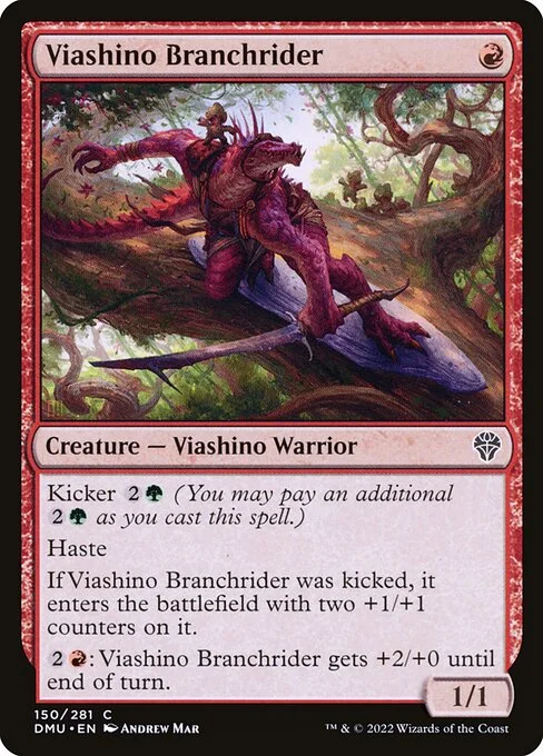 Viashino Branchrider, carta Magic di tipo Creature — Lizard Warrior illustrata da Andrew Mar