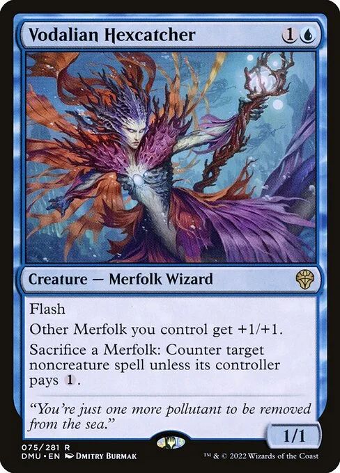 Vodalian Hexcatcher, carta Magic di tipo Creature — Merfolk Wizard illustrata da Dmitry Burmak