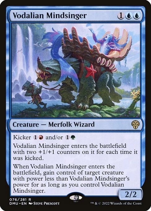 Vodalian Mindsinger, carta Magic di tipo Creature — Merfolk Wizard illustrata da Steve Prescott