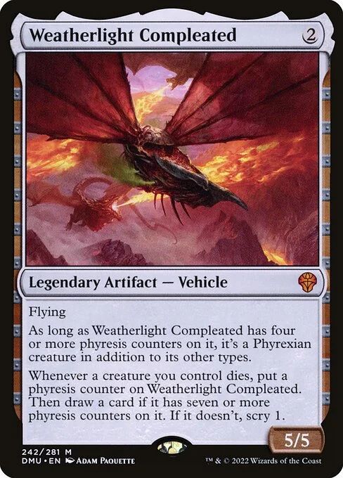Weatherlight Compleated, carta Magic di tipo Legendary Artifact — Vehicle illustrata da Adam Paquette