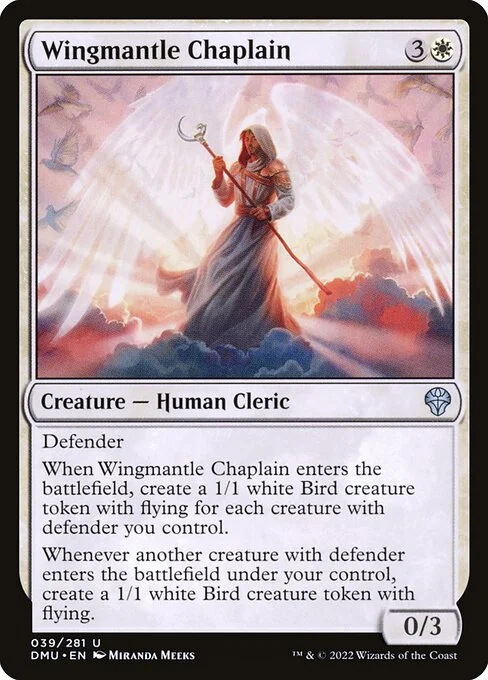 Wingmantle Chaplain, carta Magic di tipo Creature — Human Cleric illustrata da Miranda Meeks