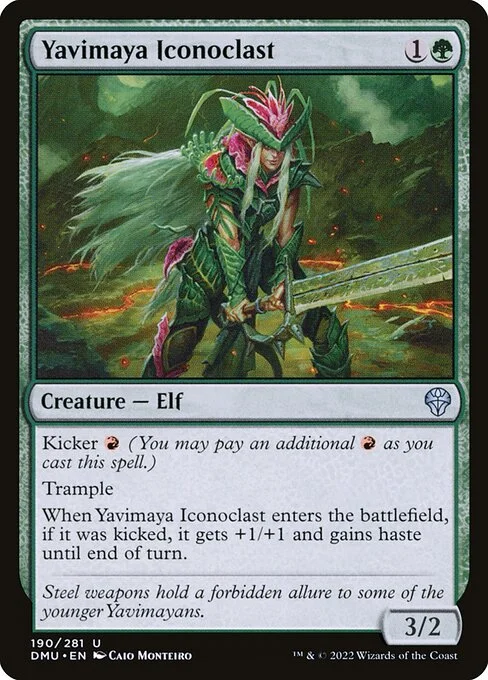 Yavimaya Iconoclast, carta Magic di tipo Creature — Elf illustrata da Caio Monteiro
