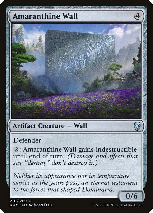 Amaranthine Wall, carta Magic di tipo Artifact Creature — Wall illustrata da Jason Felix