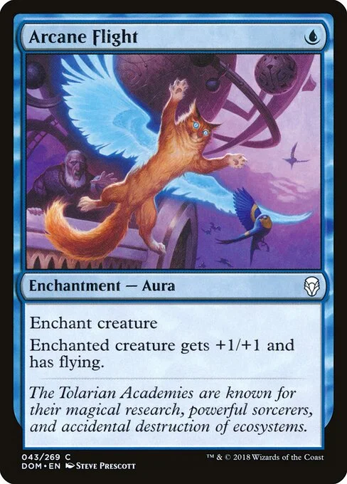 Arcane Flight, carta Magic di tipo Enchantment — Aura illustrata da Steve Prescott