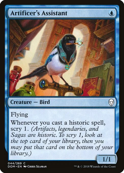 Artificer's Assistant, carta Magic di tipo Creature — Bird illustrata da Chris Seaman