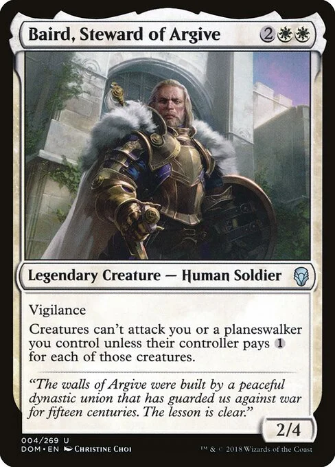 Baird, Steward of Argive, carta Magic di tipo Legendary Creature — Human Soldier illustrata da Christine Choi