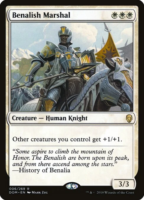 Benalish Marshal, carta Magic di tipo Creature — Human Knight illustrata da Mark Zug