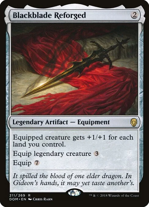 Blackblade Reforged, carta Magic di tipo Legendary Artifact — Equipment illustrata da Chris Rahn