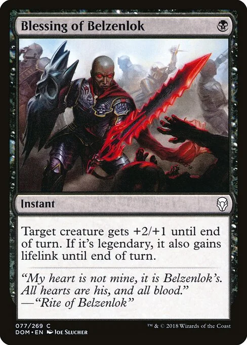 Blessing of Belzenlok, carta Magic di tipo Instant illustrata da Joe Slucher