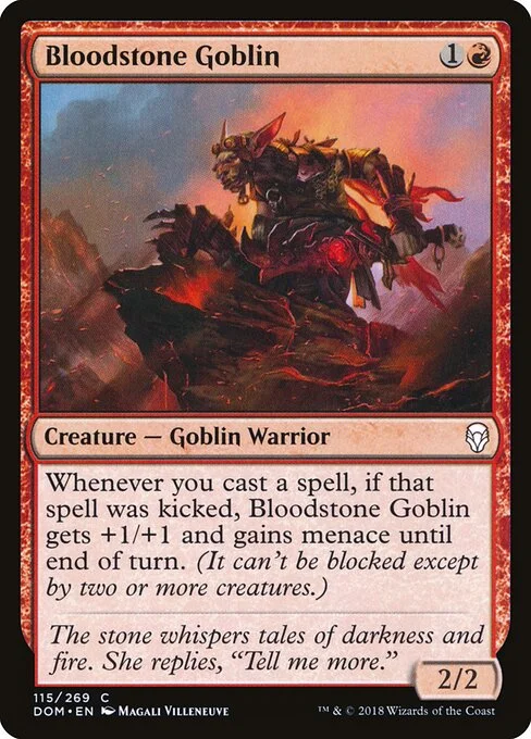 Bloodstone Goblin, carta Magic di tipo Creature — Goblin Warrior illustrata da Magali Villeneuve