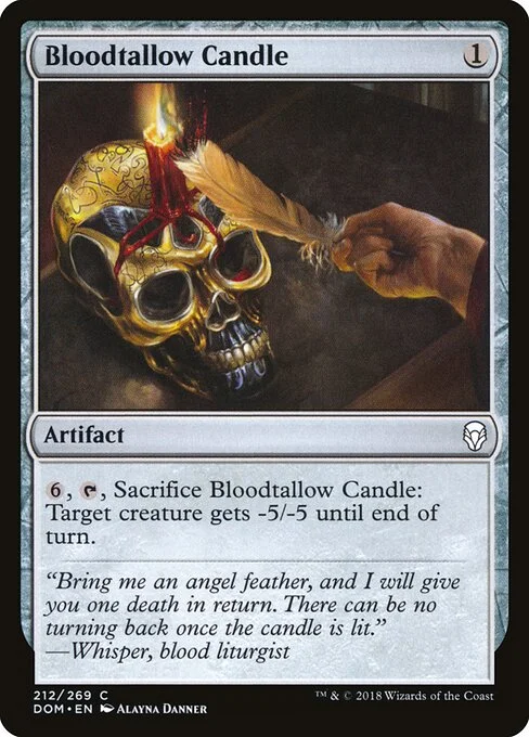 Bloodtallow Candle, carta Magic di tipo Artifact illustrata da Alayna Danner